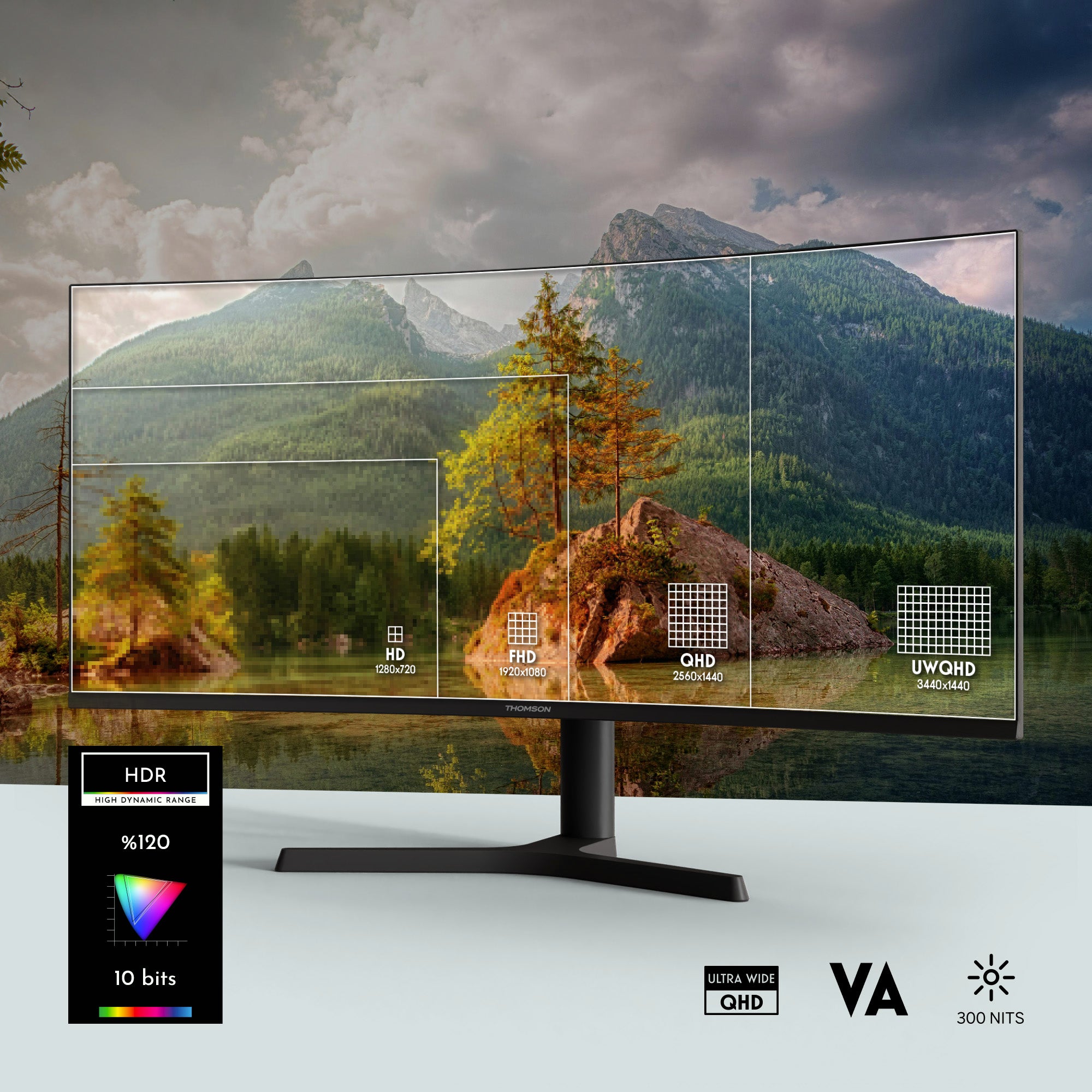 Thomson Gaming Monitor 34" WQHD Curved