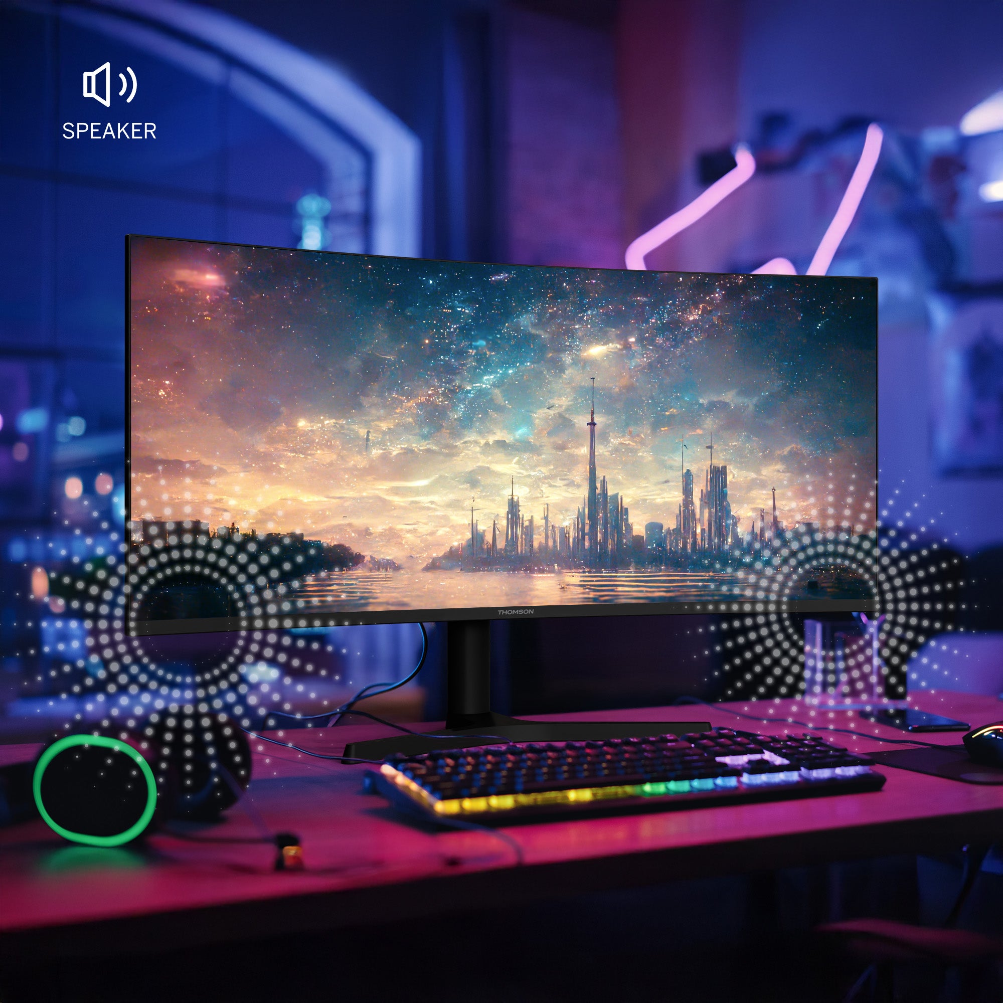 Thomson Gaming Monitor 34" WQHD Curved