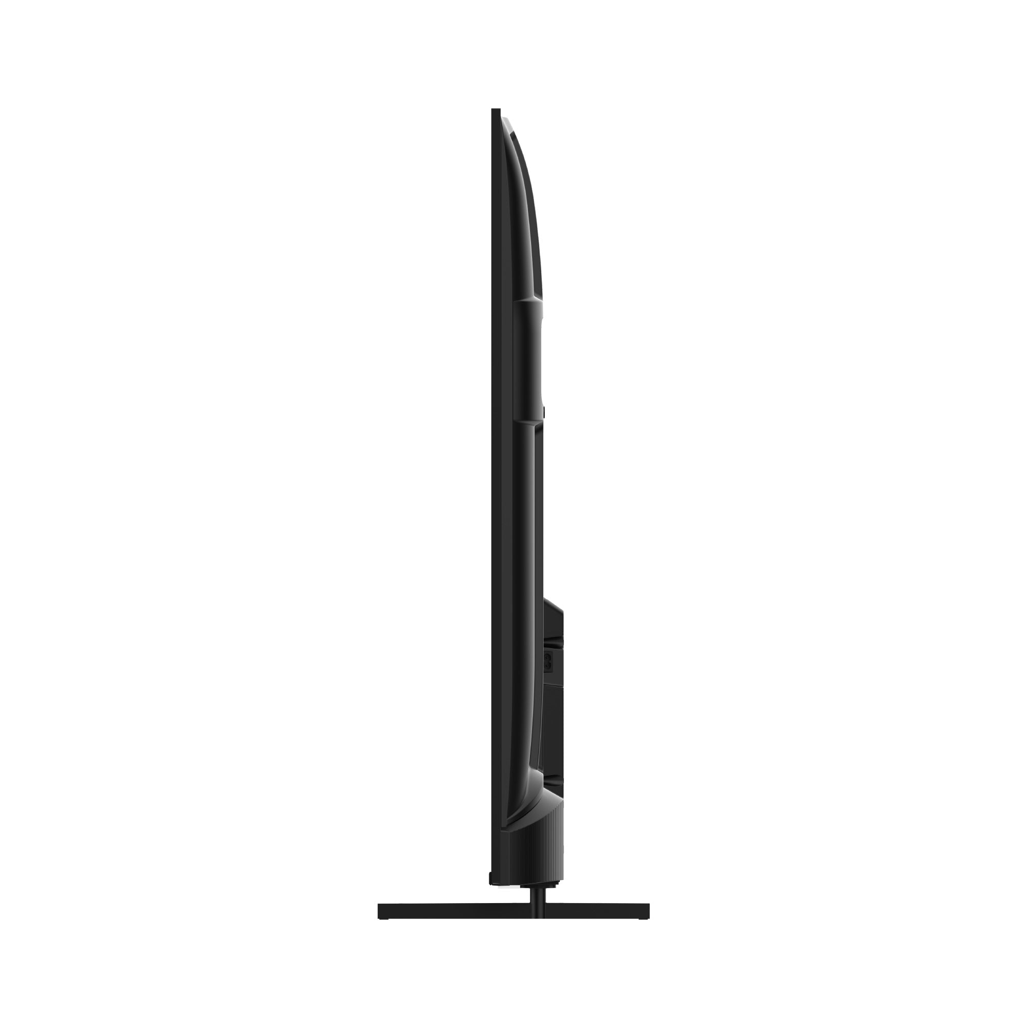 Black TV side view on a white background